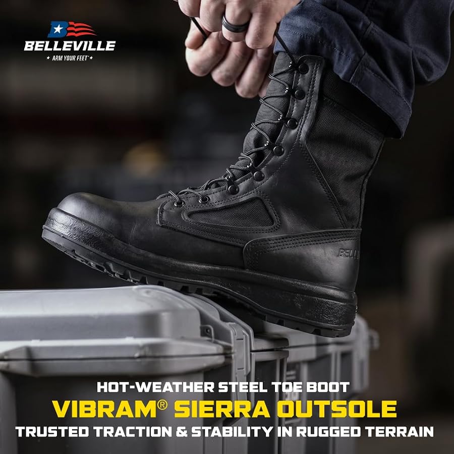Amazon.com | Belleville 300 TROP ST Steel Toe Boot - Cushioned